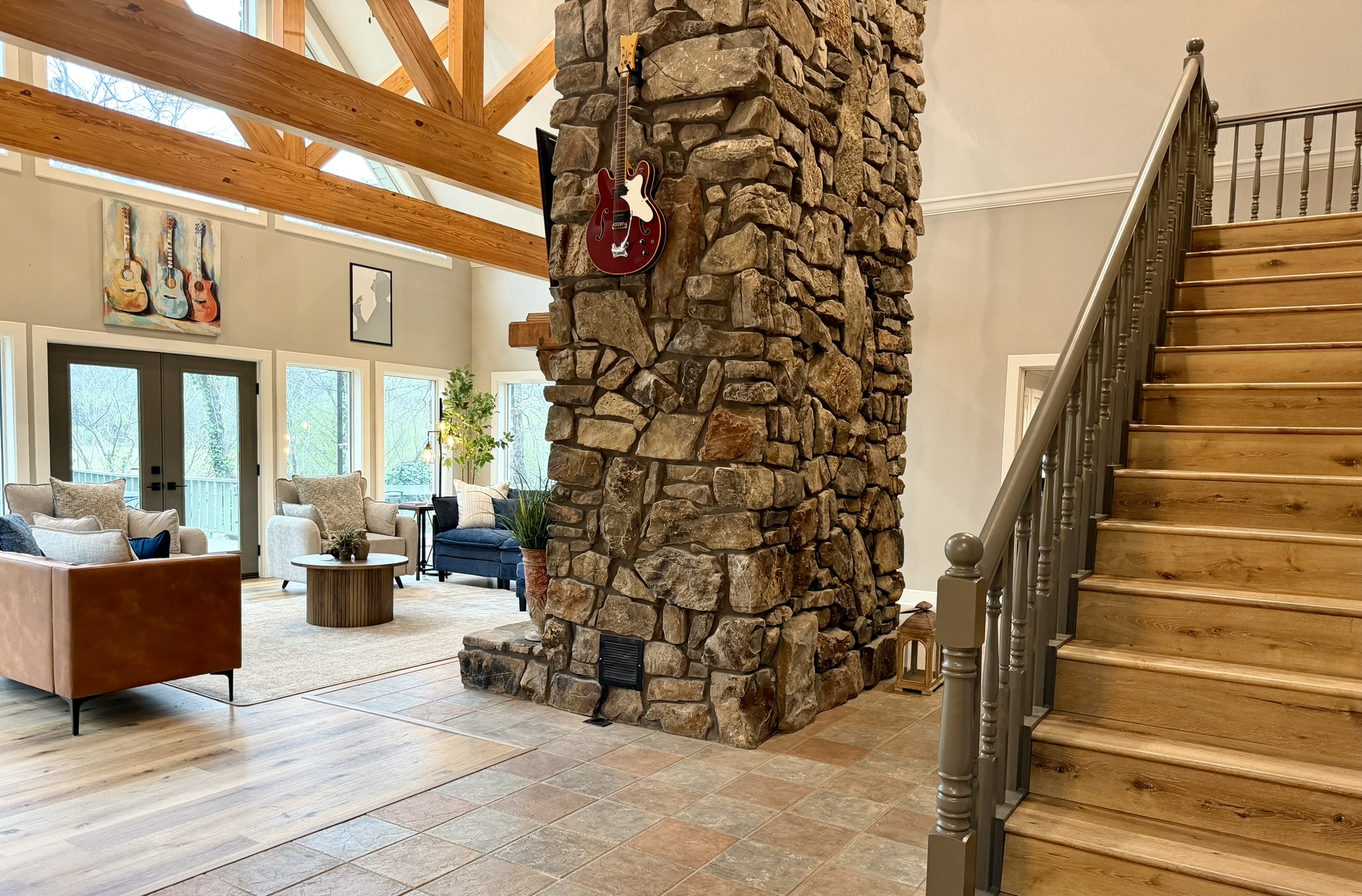 Southern Delight queen bedroom with warm rustic decor
